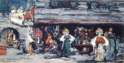 Diseño de escenario para El pez dorado de Minkus, 1903 de Konstantin Alekseevich Korovin